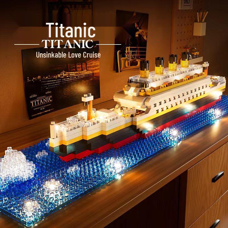 Nezha Model výletní lodi Titanic: Mikrostavební bloky s vysokou obtížností, kompatibilní s Lego
