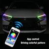 2X RGB APP 45CM Slim Flexible LED DRL Daytime Running Strip Light For Headlight