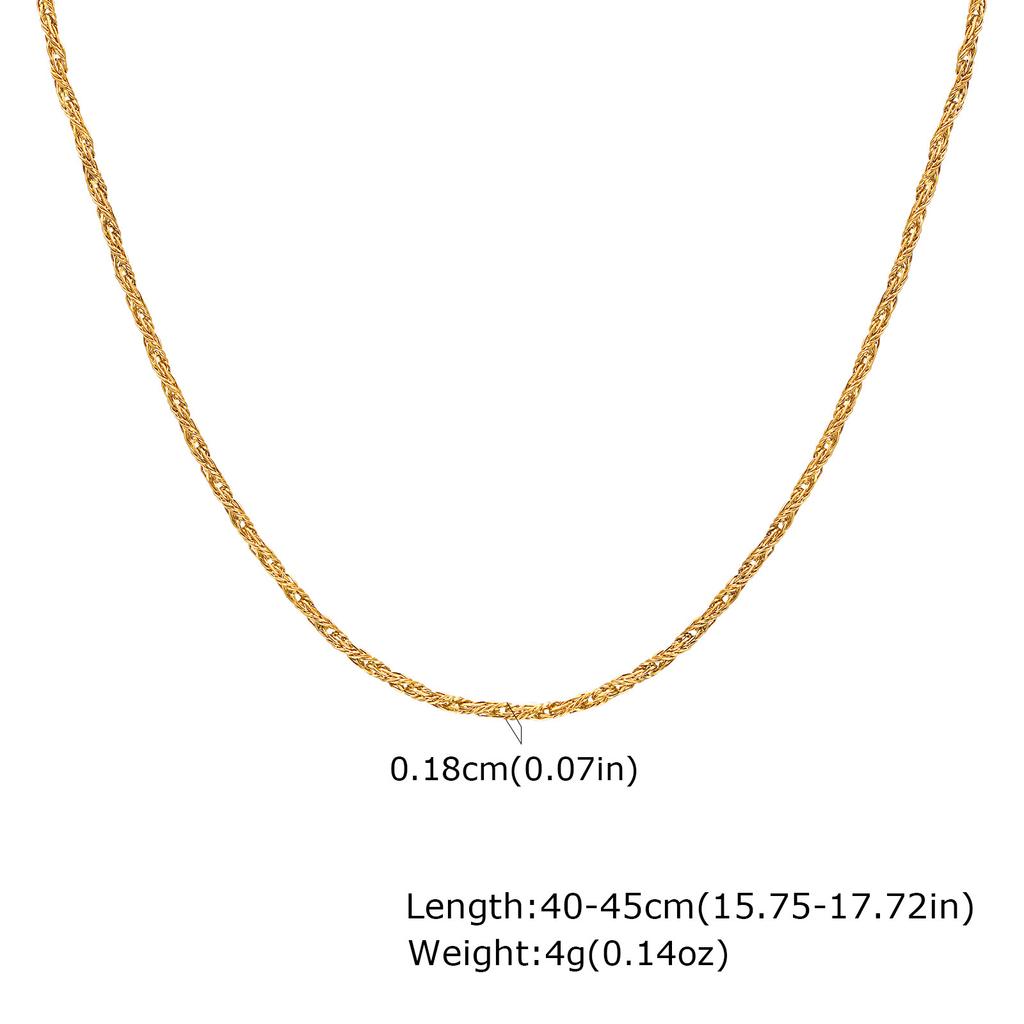 Ladies Stainless Steel Plated 18K Gold Braided Twist Chain Necklace Bracelet Nc-