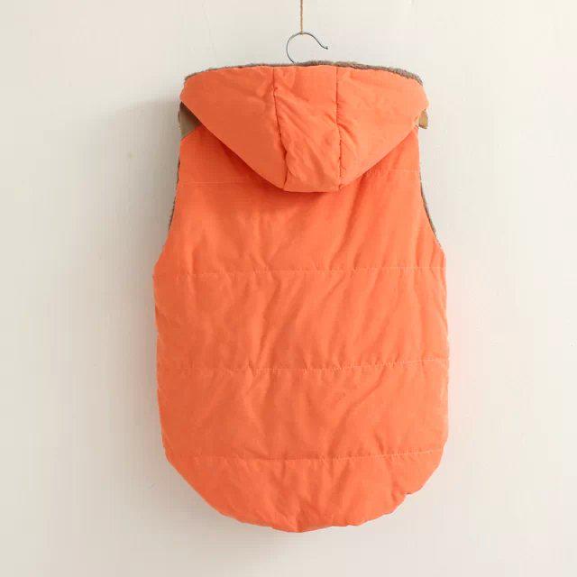 Women Coat Vest Coral Cotton Leather Fleece Hooded Patchwork for Female Outerwear Waistcoat