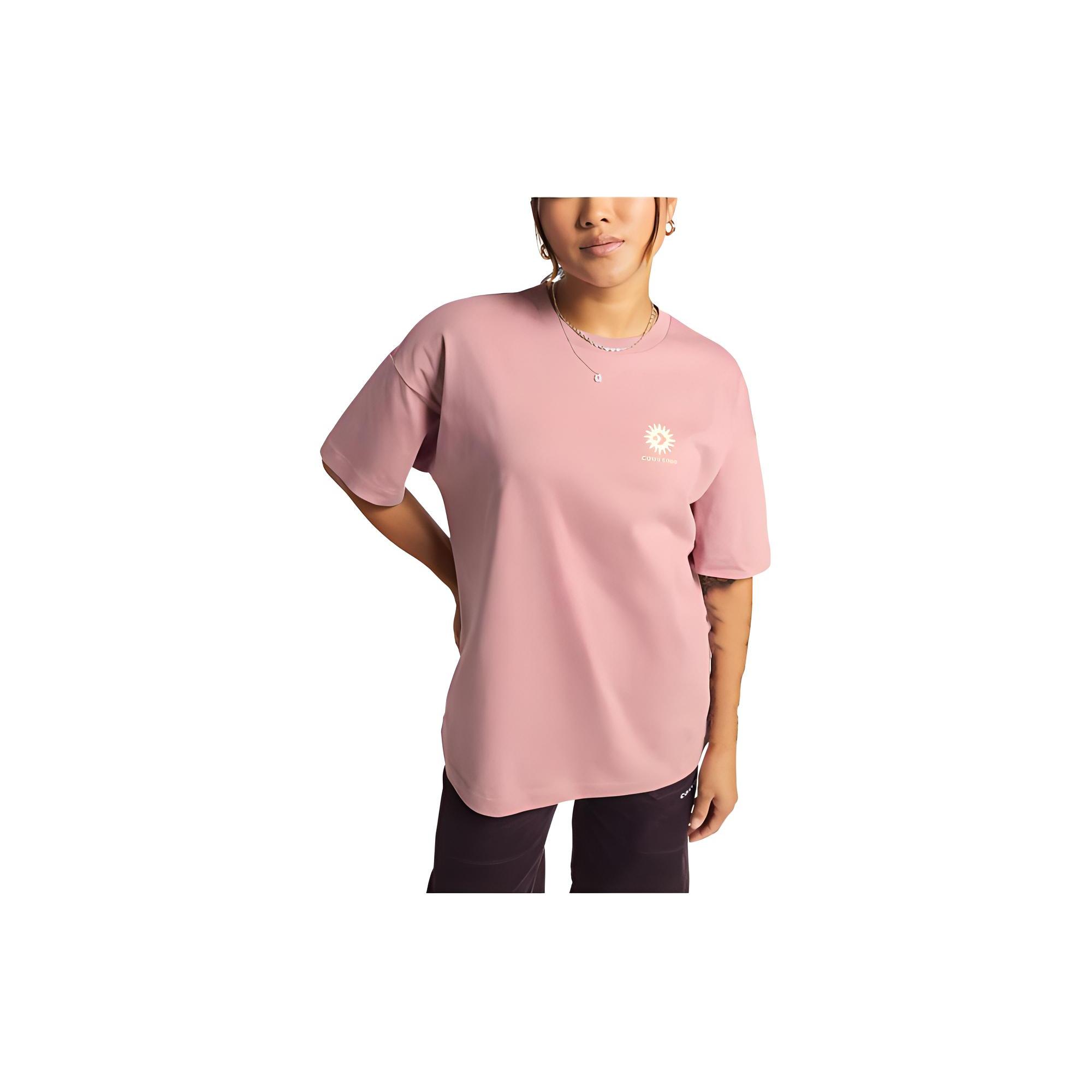 

New Converse T Shirts Women s Pink 10025213-A03 XS