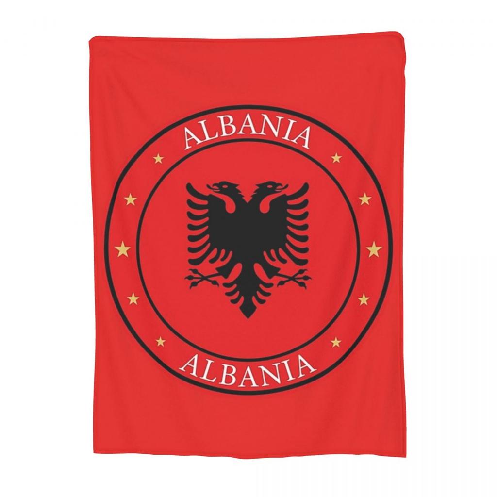 Albanien Flagge Decken Fleece Sofa Überwurfdecke Super Weiche Überwurfdecken für Zuhause Schlafzimmer Outdoor Decken Tagesdecke Steppdecke