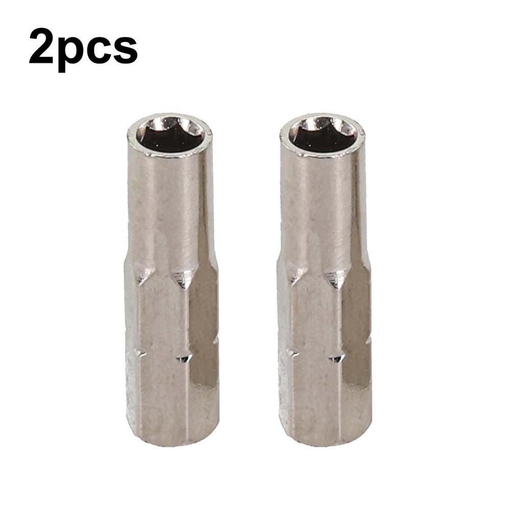 2Pcs 6.35 Mm Insert Bit Adapter To 4mm Hex Shank Electric Screwdriver Tools Conversion Head Magnetic Sleeve Accessories