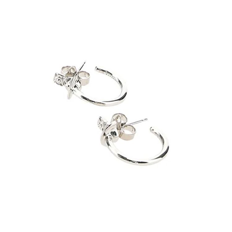 Vivienne Westwood Vera Earrings Saturn Logo Hoop Earrings Pair Unisex Earrings Brass Silver 6203004902P019P019 Box