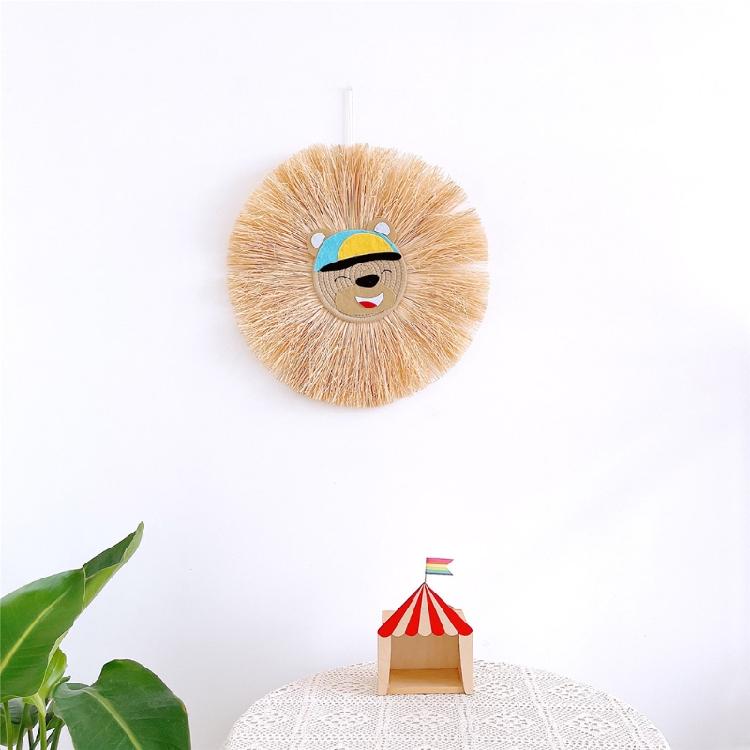 Cartoon Woven Wall Hanging Handmade Raffia Home Children Room Decor Bohemian