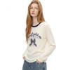 Basic House Women's Embroidered Bow Contrast Knit Sweater