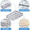 Modern Crystal LED Ceiling Light 50 cm Flush Mount Chandelier 3-Tier Stainless Steel Ceiling Lights 6500K Cool White