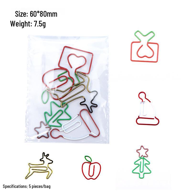 Two-Tone Irregular Metal Paper Clips for Office and Bookmarks