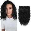 European American Wig Women's 4-piece Hair Extensions With Water Ripple Increase Of 12 Inches Synthetic Clip Curls Piece