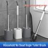 Wall-Mounted Multi-functional Long Handle Toilet Brush with Round Head and Draining Base for No Dead Corner Cleaning