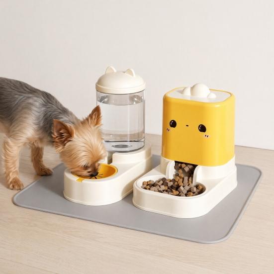 jijijing 2Pcs/Set Automatic Pet Feeders, Cat Food Feeder And Water Dispenser, Large Capacity Dispenser for Indoor Cats