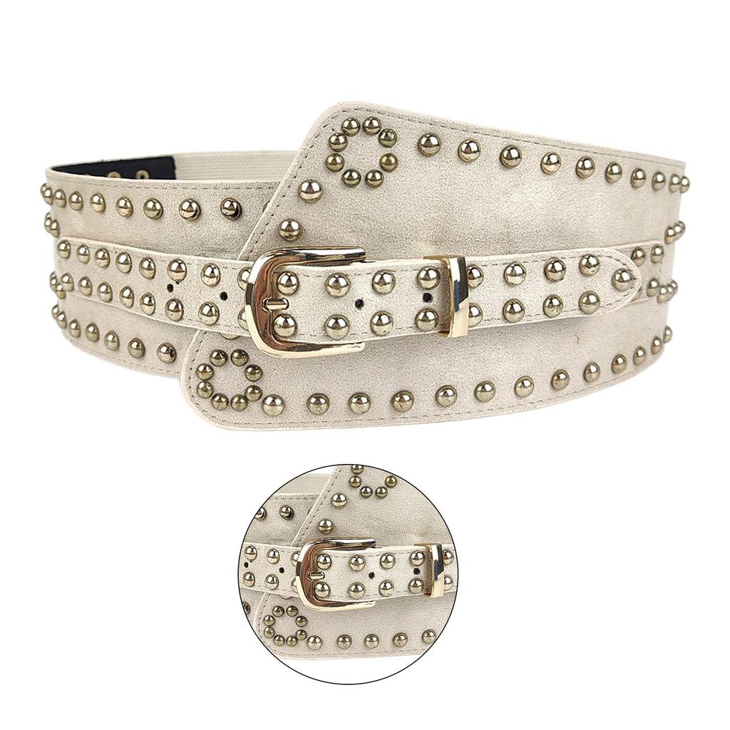 Pin Buckle Waist Belt for Women Ladies Underbust Corset Fashion Female Stretch Waist Strap with Rivet for Prom Party