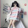 T-shirt a righe da donna VAYLA a manica lunga Kawaii giapponese per ragazza Primavera Retro Arcobaleno Harajuku T-shirt Grafiche Top Donna