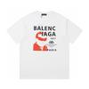 BALENCIAGA Summer New Arrival Cotton Printed Crew-Neck Short-Sleeve T-Shirt White F140