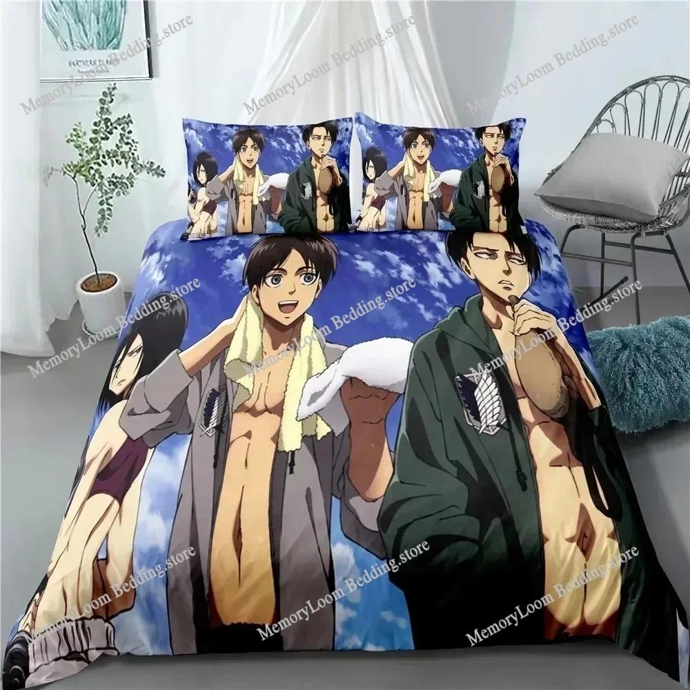 Anime Attack On Titan Home Textile Pillow Case 3D Print Bed Polyester Kids Comforter Bedding Sets for Home Textiles
