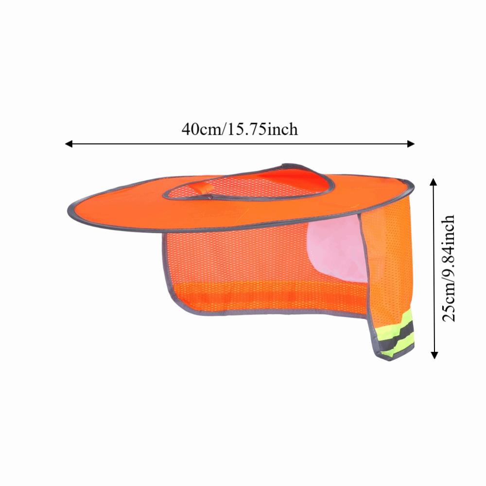 Reflective Hard Hat Orange Helmet Portable Sun Shade  Outdoor