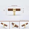 Japanese Minimalist Walnut Handle Solid Wood Cabinet and Wardrobe Drawer Handle