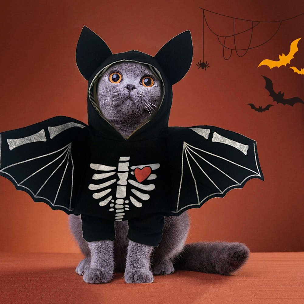Wear Resistant Halloween Pet Bat Costume Decorative Cats Bat Wings Costumes  Cosplay Party