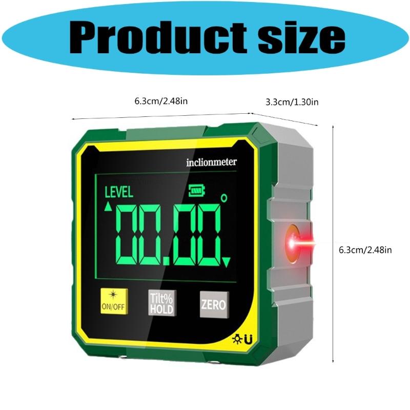 Easy To Read Digital Inclinometer Protractor Featuring Lasering Pointer For Accurate Angled Measurement In DIY Projects