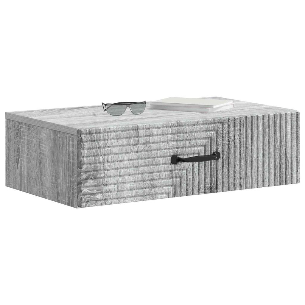 Wall Mounted Side Table Grey Sonoma 59 x 34.5 x 17 cm