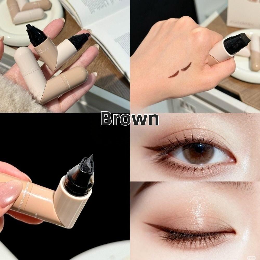 New Waterproof Eyeliner Stamp Quick Dry Long Lasting Eye Liner Stamp Easy to Use Rotatable Eyeliner Stamp Pen коричневый