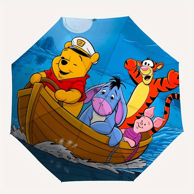 

1pc Winnie the Pooh Design Automatic Opening/Closing Folding Umbrella with 8 Iron Ribs, Portable Sunshade for Men and Women yy250731074