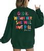 Sporty Women  Crewneck Pullover Christian God Is Within Her Long Sleeved Inspirational Hoodie Hoodie Men Vintage Sweatshirts