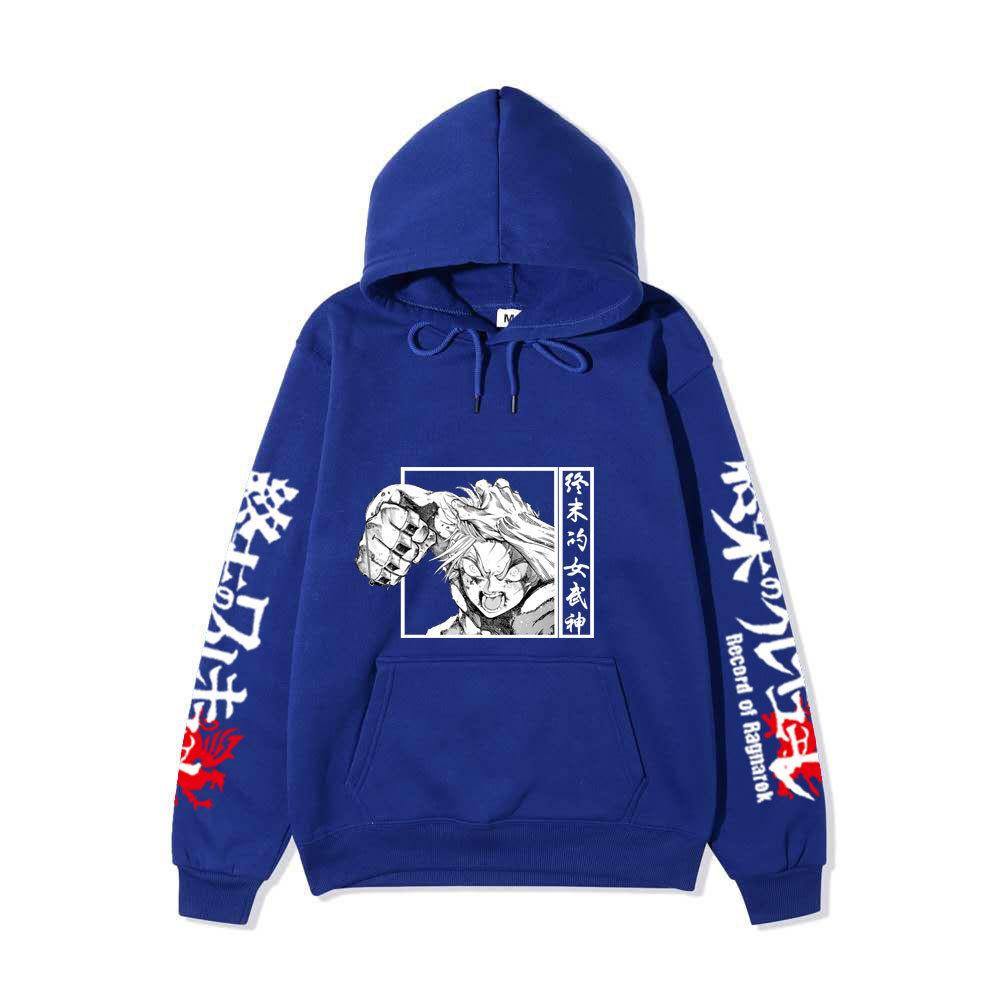 Record of Ragnarok Thor Manga Hoodie Vertikaler Japanischer Chinesischer Text Drachenprint Anime Pullover Sweatshirt