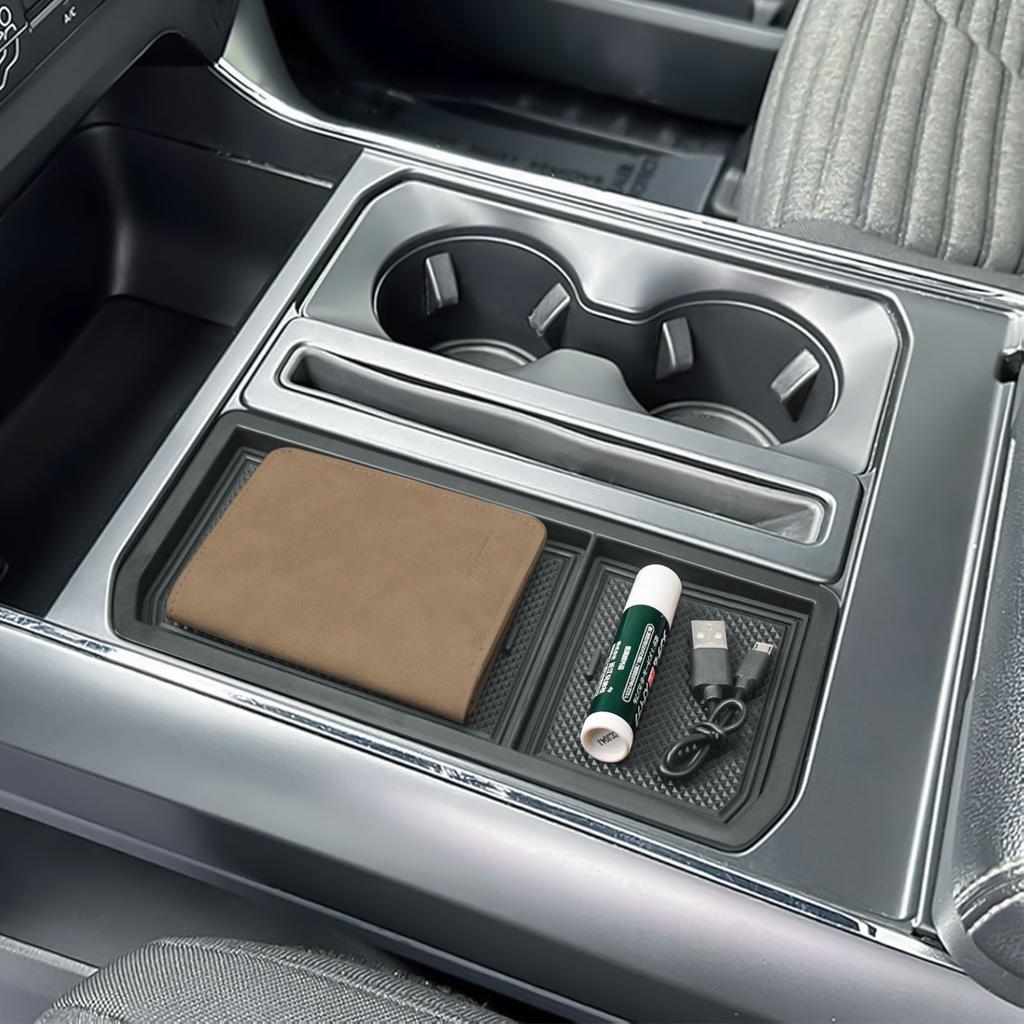 For Ford F150 2025-2025 2025 Front Center Console Pocket Cover Storage Box Organizer Hidden Panel Secret Pocket Lid Cubby Cover