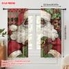 2pcs,2D Plane Printing Curtain Popular Santa Claus with Presents Versatile Durable Polyester (without Rod) Versatile All Perfect