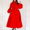 Women's New Bubble Sleeves Straps Large Skirt High Waist Dress Dress