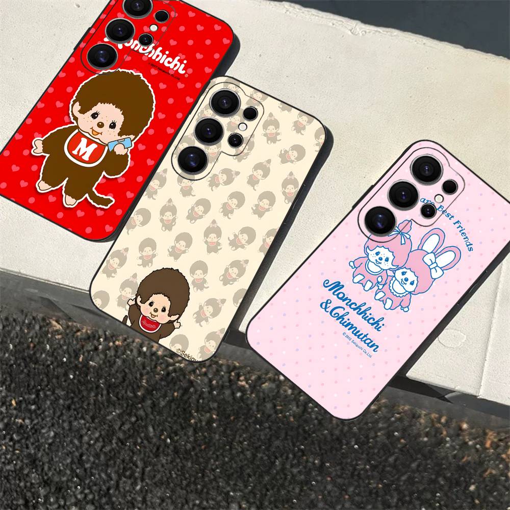 kawaii IP M-M-Monchhichis Phone Case For Samsung S 24 fe 25 Ultra plus 20 lite 21 30 22 23 24 22 Ultra 5G Fundas
