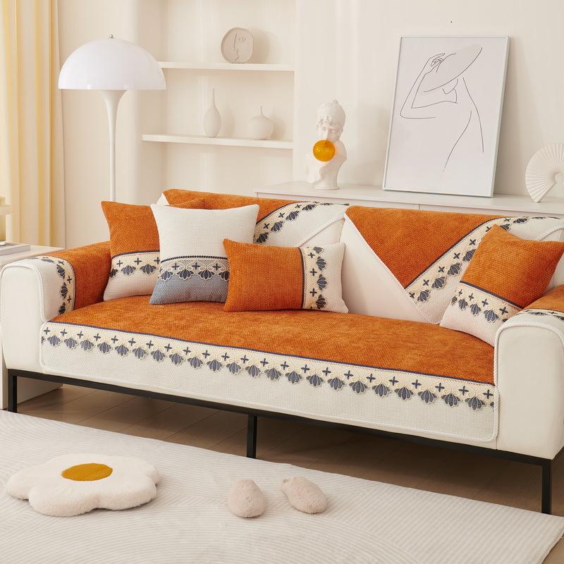 Žinylková krajka Polštář na pohovku Čtyři roční období Univerzální Lehký luxus Moderní Barevně sladěný Protiskluzový Potah na opěradlo a područky pohovky