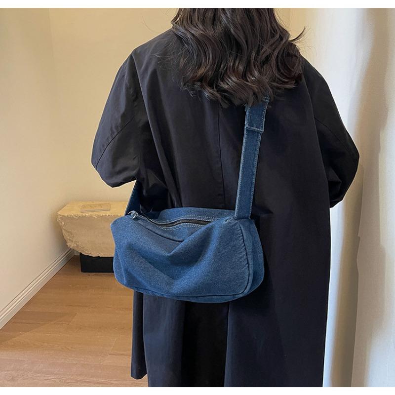 Simple Versatile Large-capacity Tote Bag Women's Bag New Denim Shoulder Slanting Cross Bag