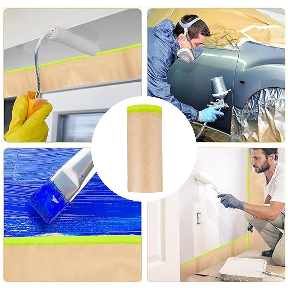 Spray Vopsea Auto Hârtie de Mascare cu Bandă Adezivă Tratament de Acoperire pentru Mascare Hârtie Protectoare Protector de Perete