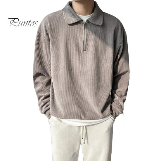 

Мужская рубашка осень-весна с отложным воротником и застежкой-молнией, свободная, в вертикальную полоску, однотонная, с длинными рукавами, для офиса, для поездок в школу XL серый