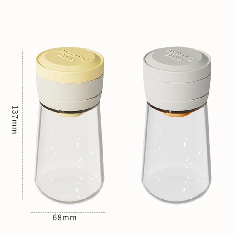 1 ks Skleněná nádobka na sůl Nádoba na koření Vzduchotěsná Odolná proti vlhkosti Kuchyňská slánka na grilování Rovnoměrné rozložení koření