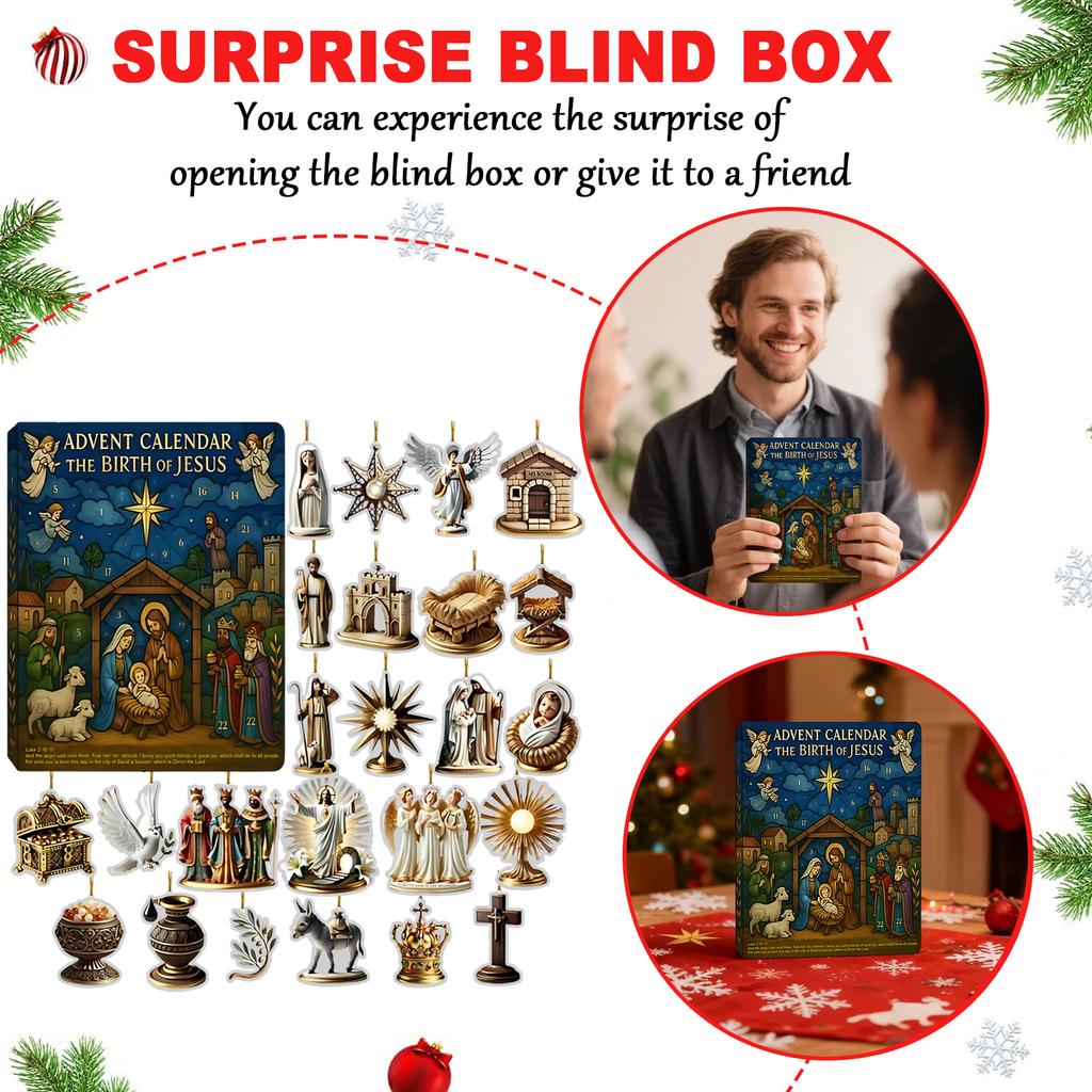 2D Letadlo Adventní kalendář, Odpočítávání do Vánoc pro rodiny, Náboženský sváteční kalendář s denními zamyšleními, Perfektní vánoční dárky pro věřící