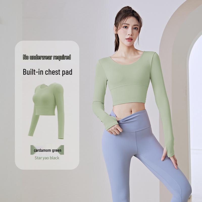 

Женский бесшовный спортивный бюстгальтер Juyi Hall и топ для йоги с длинным рукавом и высокой талией XXL