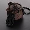 Jewelry Rope Auspicious Beaded Chain Stone Dragon Totem Pendent Necklace Natural Obsidian Carved