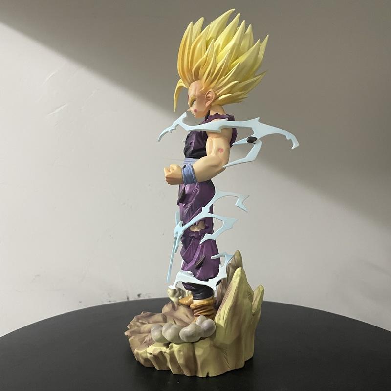 Anime Dragon Ball Z Son Gohan Action Figure Toys with Two Heads 26cm DBZ SSJ 2 Figurine Super Saiyan Model Collection GK Statue