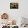 Vintage Blue Truck Metal Tin Sign Rustic Floral Wall Art 1PC
