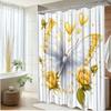 1Pc Butterfly Shower Curtain With Yellow Roses & Hearts Design - Premium Polyester Fabric, Machine Washable, 70.8X70.8 Inches,