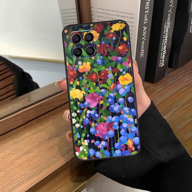 Colourful Flower Painting Art Case For Samsung Galaxy M56 M06 M16 M36 M52 M32 M12 M54 M34 M14 M35 M55 M15 M11 M31 M13 M53