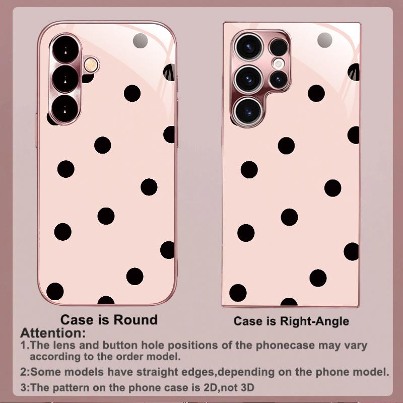 Polka Dot Pattern Rose Golden Pink Phone Case Design Suitable for Galaxy S26 S25 S24 S23 Ultra S22 Ultra S20 Ultra 56 A72 A73 5G