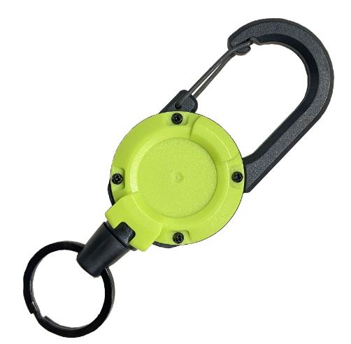 Heavy Duty Retractable Keychain with Steel Cable Carabiner Clip Anti-Lost Pull Reel Lanyard for Outdoor Sports Tools Keys ID Bad