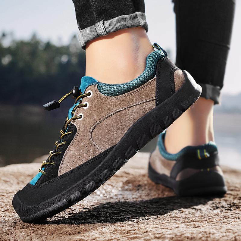 Pantofi de exterior respirabili pentru bărbați 2024 Pantofi casual pentru bărbați versatili Pantofi plați de modă din piele pentru mers pe jos Bărbați antiderapanți cu șireturi Adidași pentru bărbați