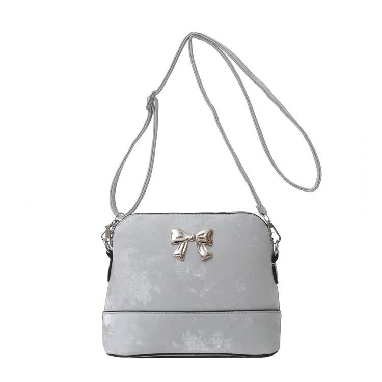2024 Stylish Summer Womens Bowknot Small Square Shoulder Bag With Soft Fabric And Trendy Design серебряный