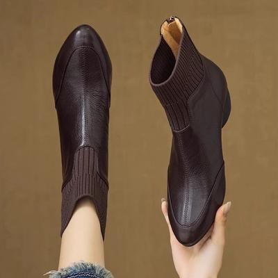 Autumn Winter New Pointed Slope Heel Women's Boots Thick Heel Anti Slip Versatile Simple Comfortable Women's Short Boots