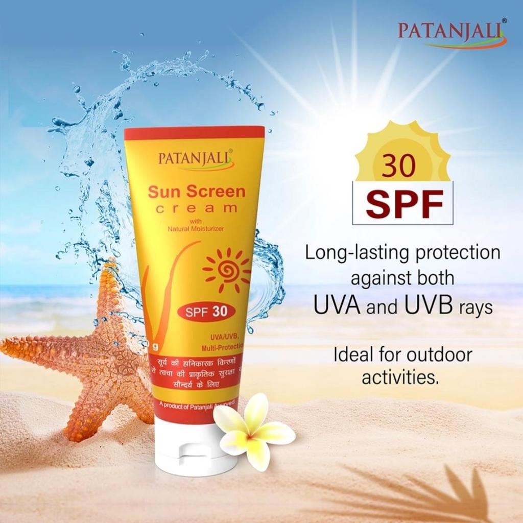 Péče o obličej Opalovací krém na obličej Patanjali Opalovací krém SPF30